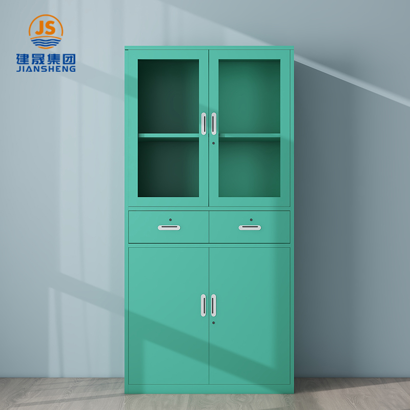 Стаклени канцеларијски ормар за документе са фиокама