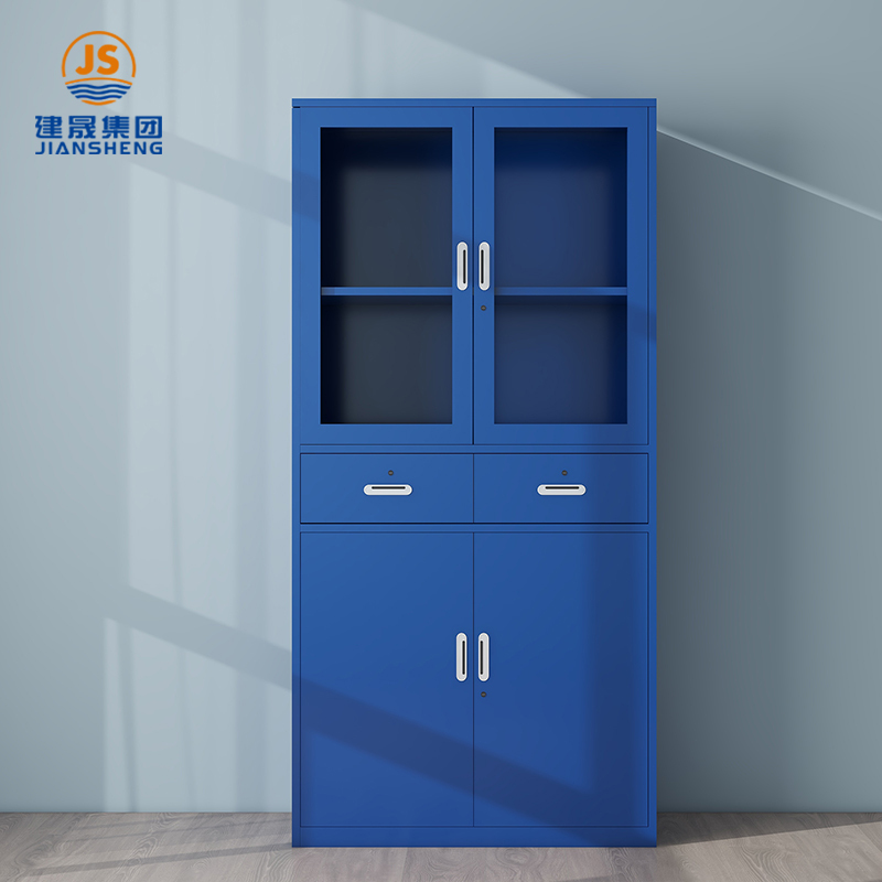 Стаклени канцеларијски ормар за документе са фиокама