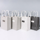 Stripe Gift Gray Shopping Paper Bags With Rope Handles
