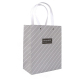 Stripe Gift Gray Shopping Paper Bags With Rope Handles