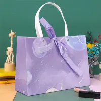 Sacs en papier cadeau pourpre de luxe ruban cravate noeud