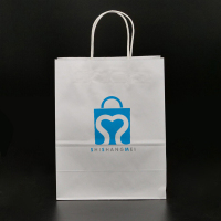 Grands sacs à provisions en papier brun blanc recyclables 100% écologiques avec poignées