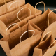 100% eco-friendly recyclable Large white Brown Paper Shopping Bags With Handles