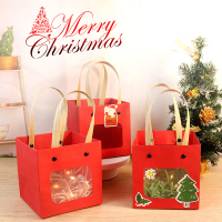 Sacs en papier de cadeau de festival coloré d'artisanat de poignée de rivet avec la fenêtre ouverte