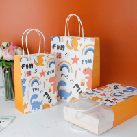 Sacs de transport en papier kraft pour cadeau d'épicerie en papier de conception personnalisée avec poignées torsadées