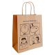 Recyclable grease proof restaurant food brown paper bag with logo