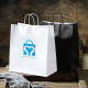 Custom your own logo white kraft Paper Shopping Bags With Handles
