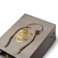 Personalized Small brown Jewelry Gift Packaging Paper bag with twisted handles
