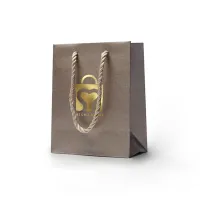 Kişiselleştirilmiş Küçük kahverengi Takı Hediye Paketleme Bükülmüş kulplu Kağıt torba