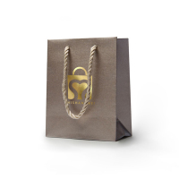 Personalized Small brown Jewelry Gift Packaging Paper bag with twisted handles