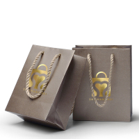 Personalized Small brown Jewelry Gift Packaging Paper bag with twisted handles