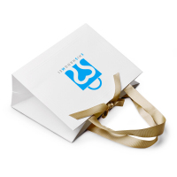 Sacs en papier faits sur commande de bijoux de boutique de luxe avec l'arc de cravate de ruban