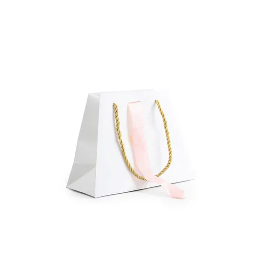 Logo en relief blanc imprimé White Boutique Shopping JewelryPaper Bag
