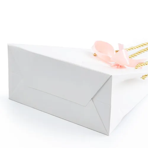 Debossing bianco Logo stampato bianco Boutique Shopping JewelrySacchetto di carta