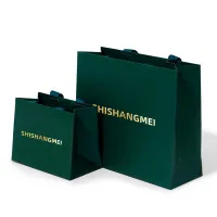 FSC-Zertifizierung hohe Qualität individuelles Design schwarz weiß kleine Schmuckuhr Parfüm Beauty Shopping Papiertüte mit Bandgriff