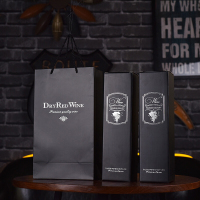 Usine conception personnalisée feuille estampage personnalisé marque noël bouteille de vin papier emballage sacs-cadeaux avec poignée
