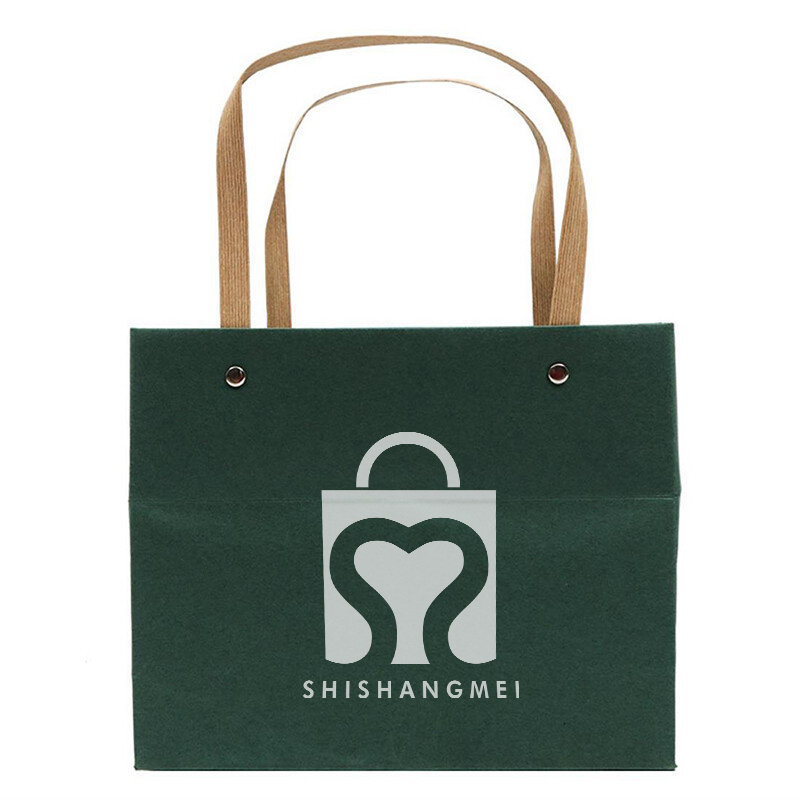 Yeniden kullanılabilir Thinken kare alt çiçek kutusu Kraft Kağıt taşıma Çantası