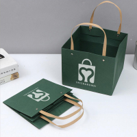 Yeniden kullanılabilir Thinken kare alt çiçek kutusu Kraft Kağıt taşıma Çantası