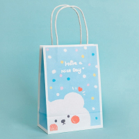 Petit sac de papier cadeau blanc d'emballage d'emballage avec la poignée tordue de papier