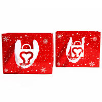 Fancy large waterproof square bottom Marry Christmas flower Paper Bag
