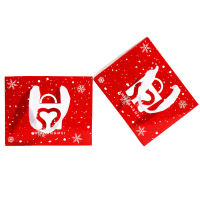 Fancy large waterproof square bottom Marry Christmas flower Paper Bag