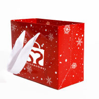 Fancy large waterproof square bottom Marry Christmas flower Paper Bag
