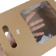 Saco de papel kraft transparente pequeno personalizado com janela marrom para presente com laço