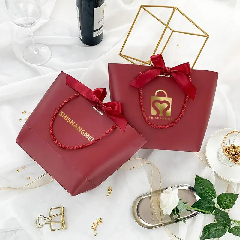 Sac en papier cadeau de bijoux de noce direct d'usine avec le logo personnel