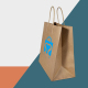 100% Biodegradable Personal Logo Plain Kraft Paper Bags With twisted handle