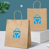 Sacs en papier d'emballage de plaine de logo personnel biodégradable de 100% avec la poignée tordue