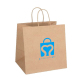 Bolsas de papel Kraft llanas con logotipo personal biodegradable 100% con asa torcida