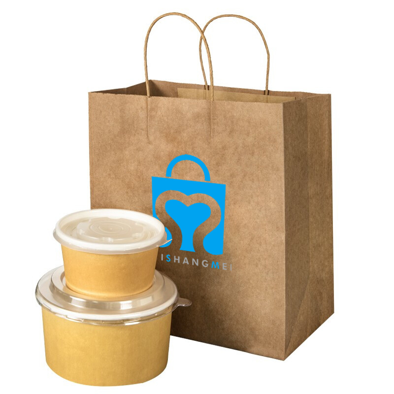 Sacs en papier d'emballage de plaine de logo personnel biodégradable de 100% avec la poignée tordue