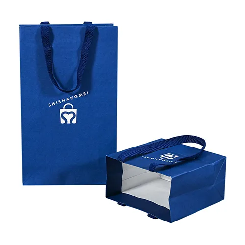 Sac en papier commercial double vin personnalisé personnalisé avec poignées