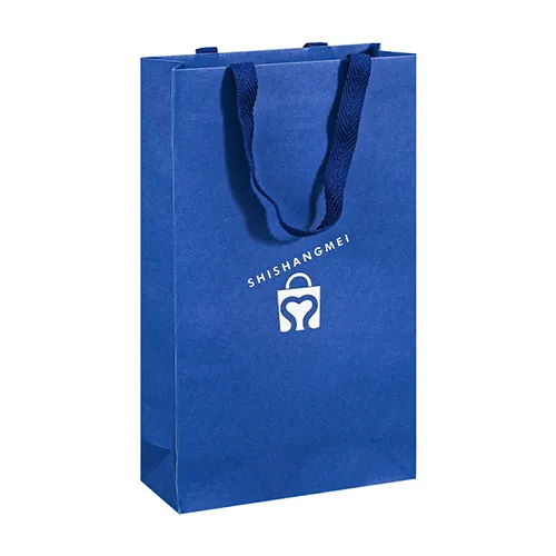 Sac en papier commercial double vin personnalisé personnalisé avec poignées