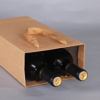 Sacs en papier cadeau Kraft pour bouteille de vin recyclée Thinken imprimés sur mesure