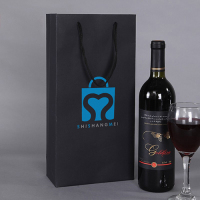 Sacs en papier cadeau Kraft pour bouteille de vin recyclée Thinken imprimés sur mesure