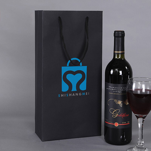 Sacs en papier cadeau Kraft pour bouteille de vin recyclée Thinken imprimés sur mesure