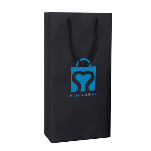 Sacs en papier cadeau Kraft pour bouteille de vin recyclée Thinken imprimés sur mesure