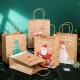 Bolsas de papel kraft marrón de diseño navideño para dulces de comida de regalo