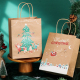 Christmas design brown kraft paper bags for gift food candy