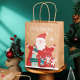 Bolsas de papel kraft marrón de diseño navideño para dulces de comida de regalo
