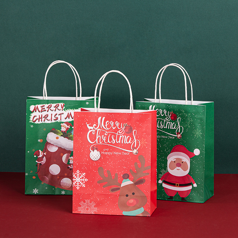 Sacs d'emballage cadeau en papier de Noël écologiques recyclables