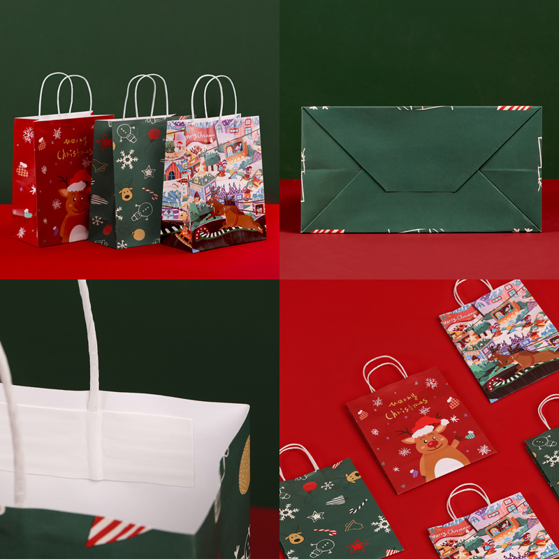 Sacs d'emballage cadeau en papier de Noël écologiques recyclables