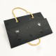 Black laminated different size gold handle jewelry cosmetic gift paper bag with logo