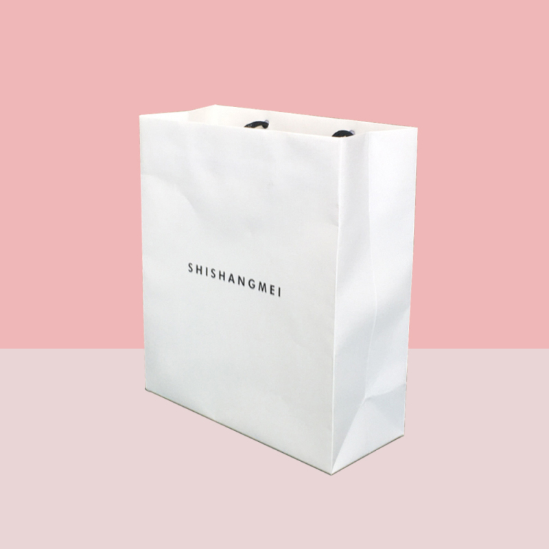 Boîte-cadeau de bijoux de boutique blanche sacs à provisions en papier avec poignée logo d'impression de marque personnalisée sacs en papier cadeau d'achat