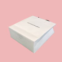 white boutique jewelry gift box paper shopping bags with handle custom branded print logo shopping gift paper bags