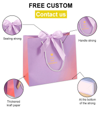 Personalized gift bags tote shopping paper packing bag with your own logo