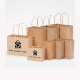 Çin özel küçük sac bolsas papel kahverengi Kraft kağıt ambalaj poşetleri fast food alışverişi için kendi logonuzla götürün