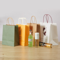 China custom small sac bolsas papel brown Kraft paper packaging bags for fast food shopping take away with your own logo