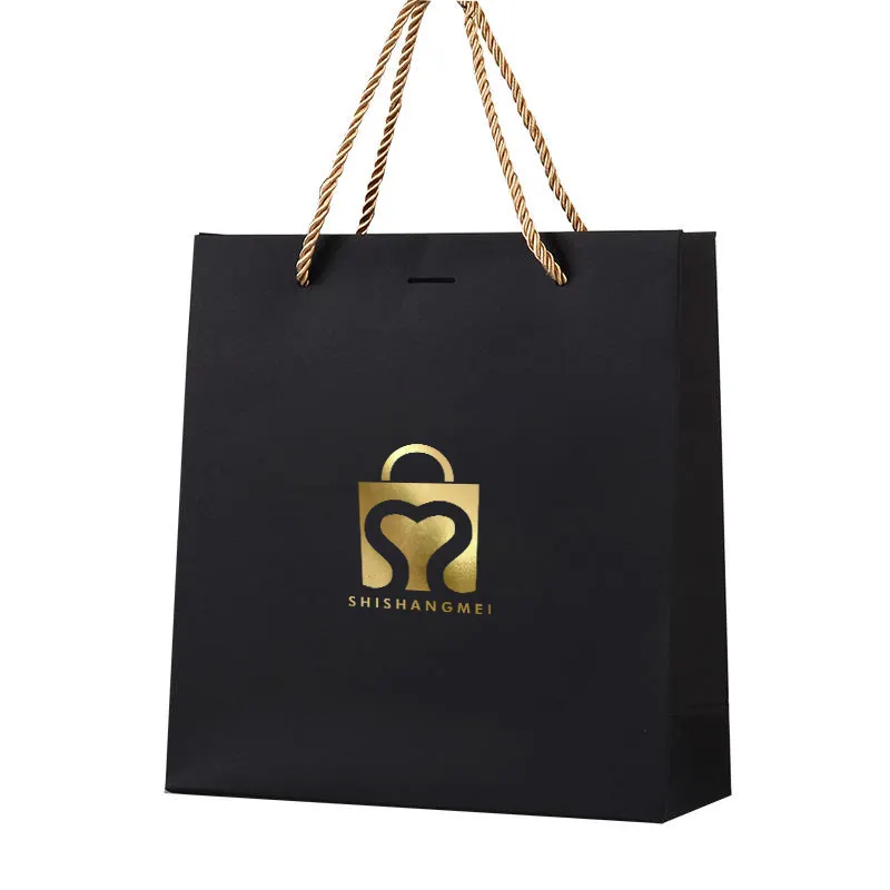 Sacs en papier cadeau petits bijoux noirs avec sac cadeau shopping logo